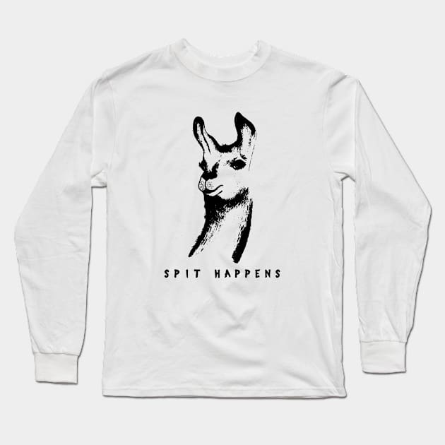 Spit Happens! Funny Llama Gear & Gifts for Animal Lama Lovers in times of Corona virus Long Sleeve T-Shirt by teemaniac